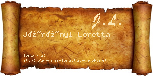 Járányi Loretta névjegykártya